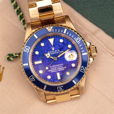 pre owned rolex submariner 16618|Rolex lapis lazuli.